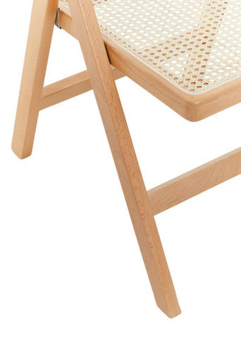 Cebu Natural Rattan and Beechwood Folding Chair
