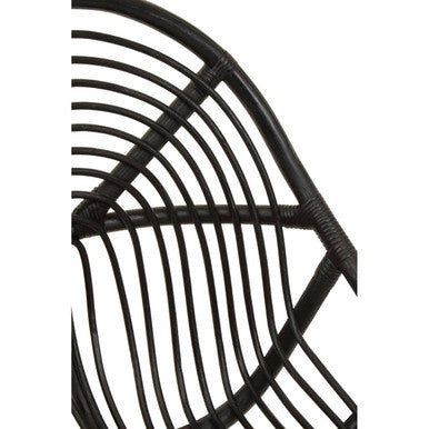 Black Natural Rattan and Teak Chair | Manado