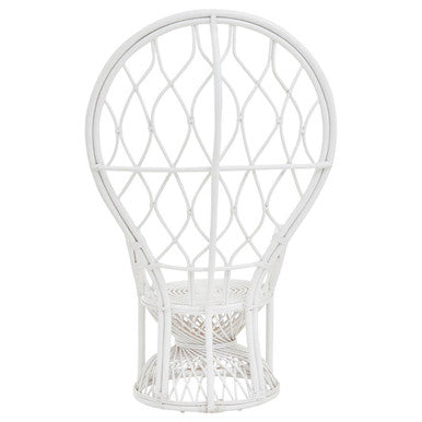 Grey and White Natural Rattan Curved Chair | Java