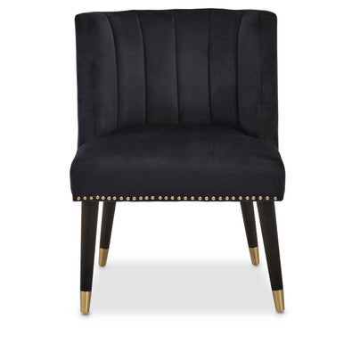 Doucet Black Velvet Dining Chair With Black Legs