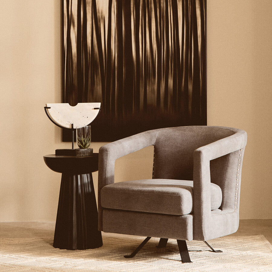 Hestia Ash Velvet Swivel Chair