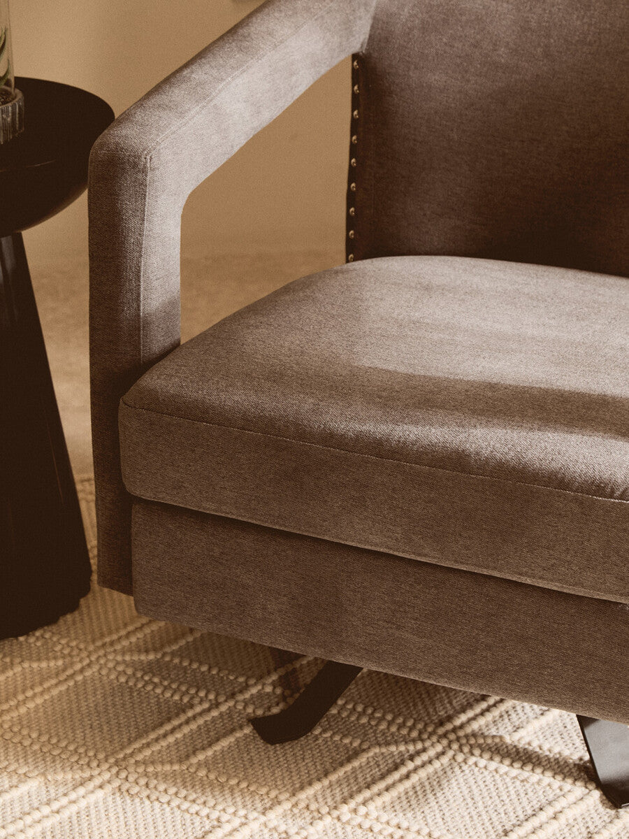 Ash Velvet Swivel Chair | Hestia
