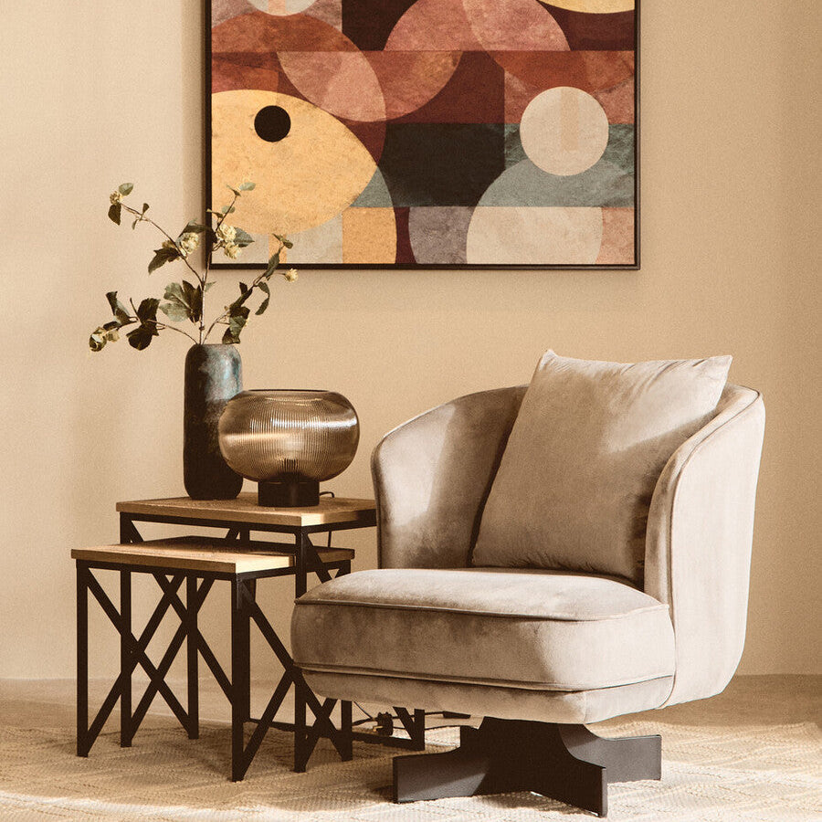 Hale Grey Velvet Revolving Chair