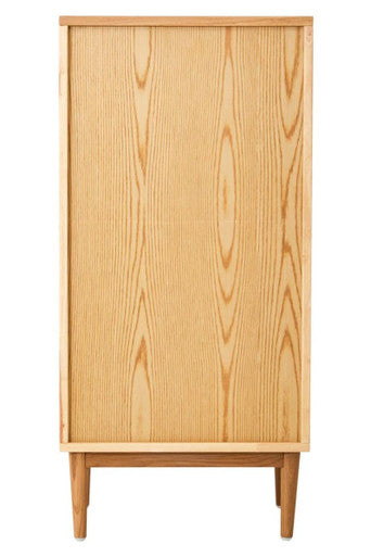 Lyon Rattan and Oak Three Drawer Wood Chest