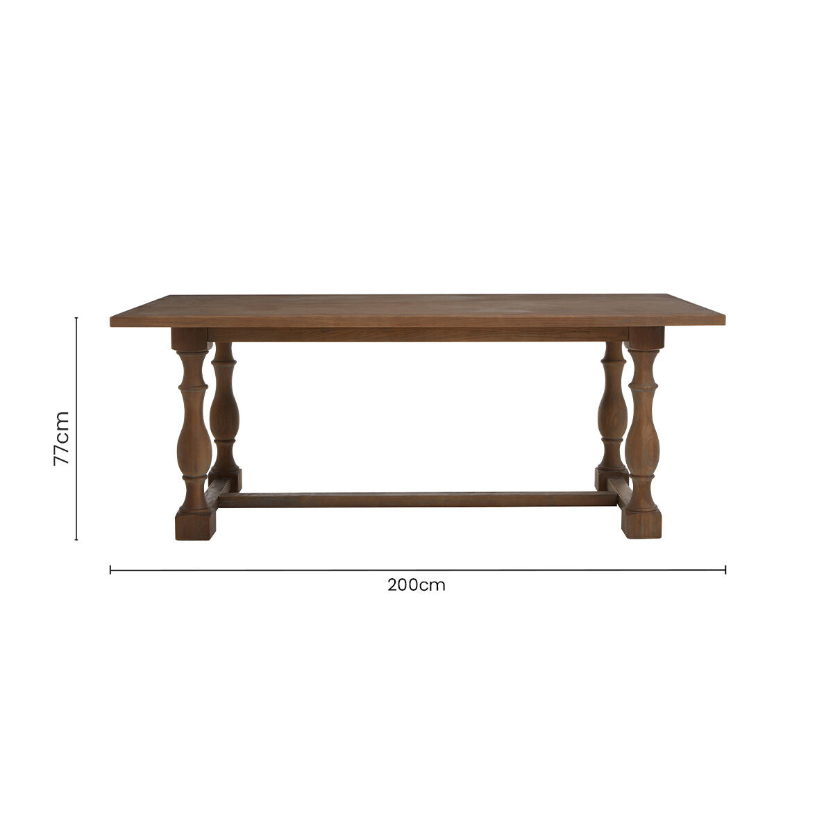 Natural Rectangular Oak Dining Table with Artistically Carved Pedestal Legs | Parkside