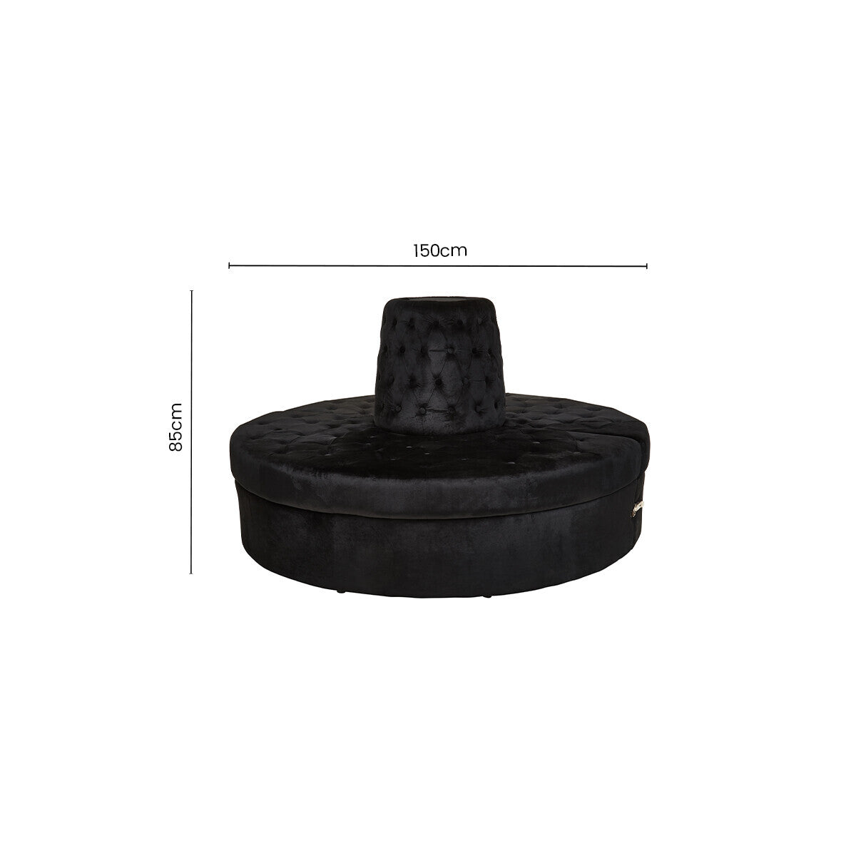 Black Velvet Modular Round Sofa | Hartford
