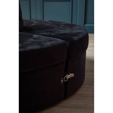 Black Velvet Modular Round Sofa | Hartford