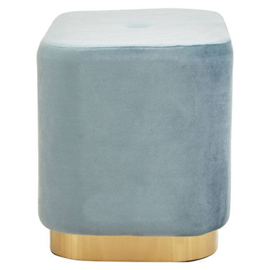Hartford Blue Stool With Matte Gold Base