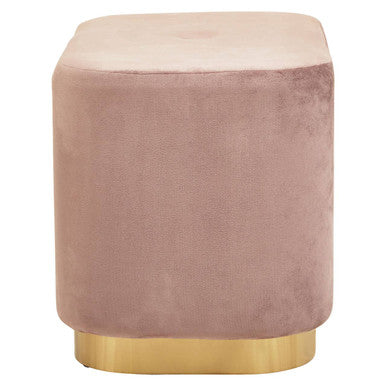 Hartford Dusky Pink Stool With Matte Gold Base