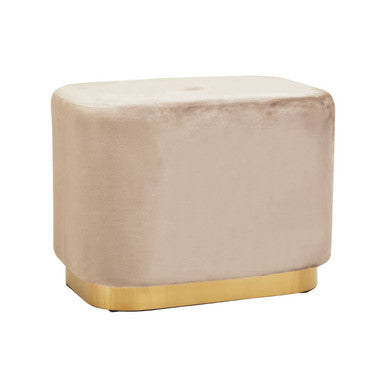 Hartford Mink Velvet Pouffe with Button Tufting