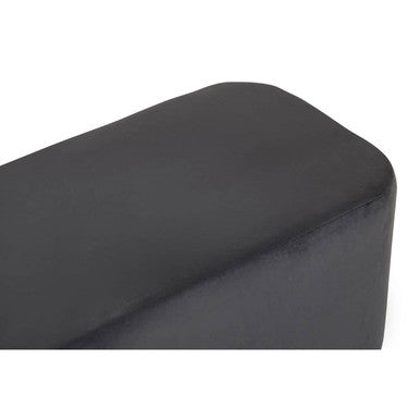 Hartford Grey Velvet Bench with Gold Finish Base