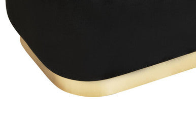 Black Velvet Bench with Matte Gold Base | Hartford
