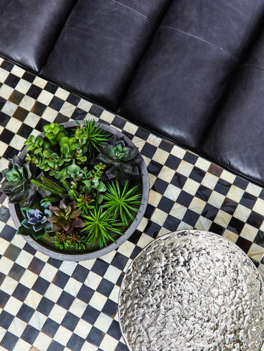 Armless Antique Black Leather Modular Sofa Chair, King