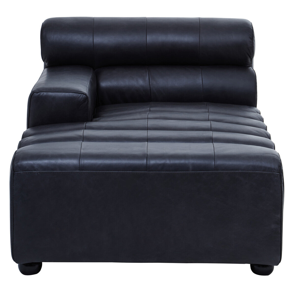 Antique Black Left Arm Leather Modular Chaise Sofa | King