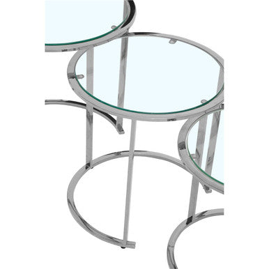 Allure Set Of 3 Silver Nesting Tables