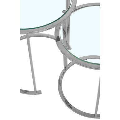 Allure Set Of 3 Silver Nesting Tables