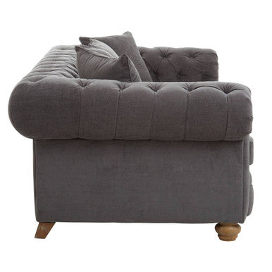 3 Seater Grey Fabric Sofa, Spencer