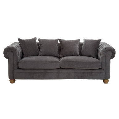 3 Seater Grey Fabric Sofa, Spencer