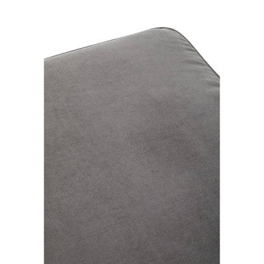 Spencer Grey Fabric Footstool with Wooden Legs