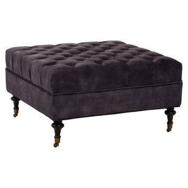 Grey Velvet Ottoman | Sabrina