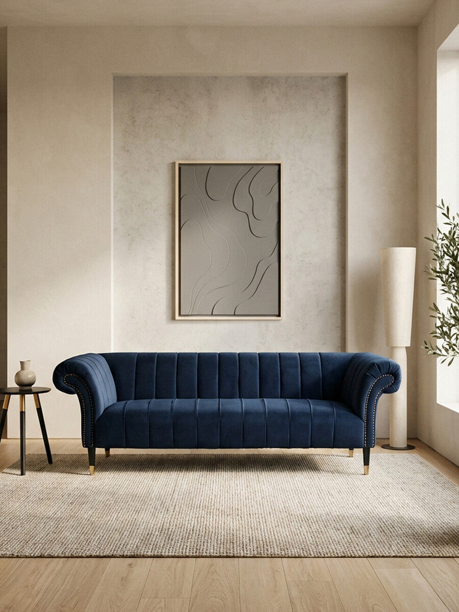3 Seater Midnight Velvet Sofa, Siena