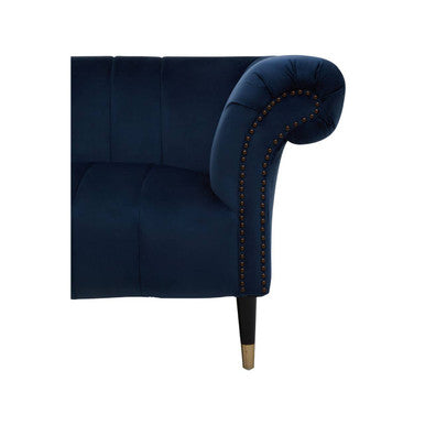2 Seater Midnight Blue Velvet Sofa, Siena
