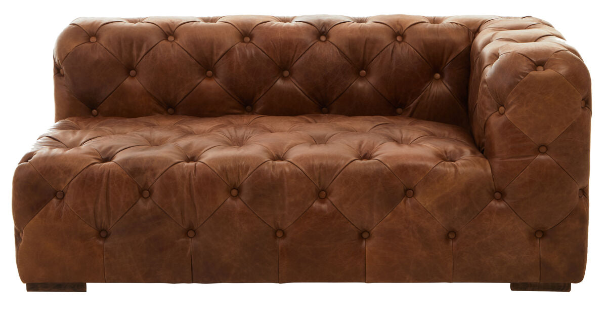 Hoxton Tufted Leather Left Arm Sofa