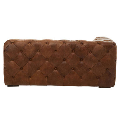 Brown Leather Left Arm Modern Chesterfield Sofa, Hoxton