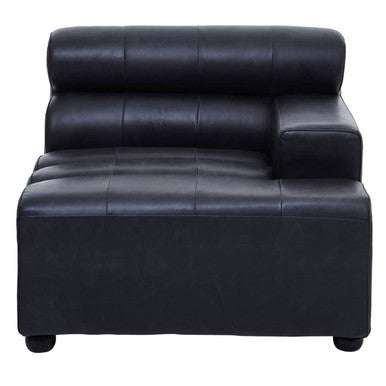 Right Arm Antique Black Leather Modular Sofas | King