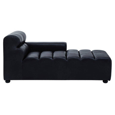 Antique Black Right Arm Leather Modular Chaise Sofa | King