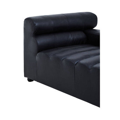 Antique Black Right Arm Leather Modular Chaise Sofa | King