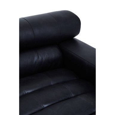 Antique Black Right Arm Leather Modular Chaise Sofa | King