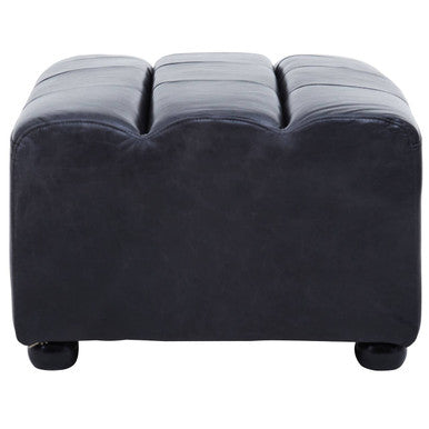 Antique Black Leather Modular Ottoman | King