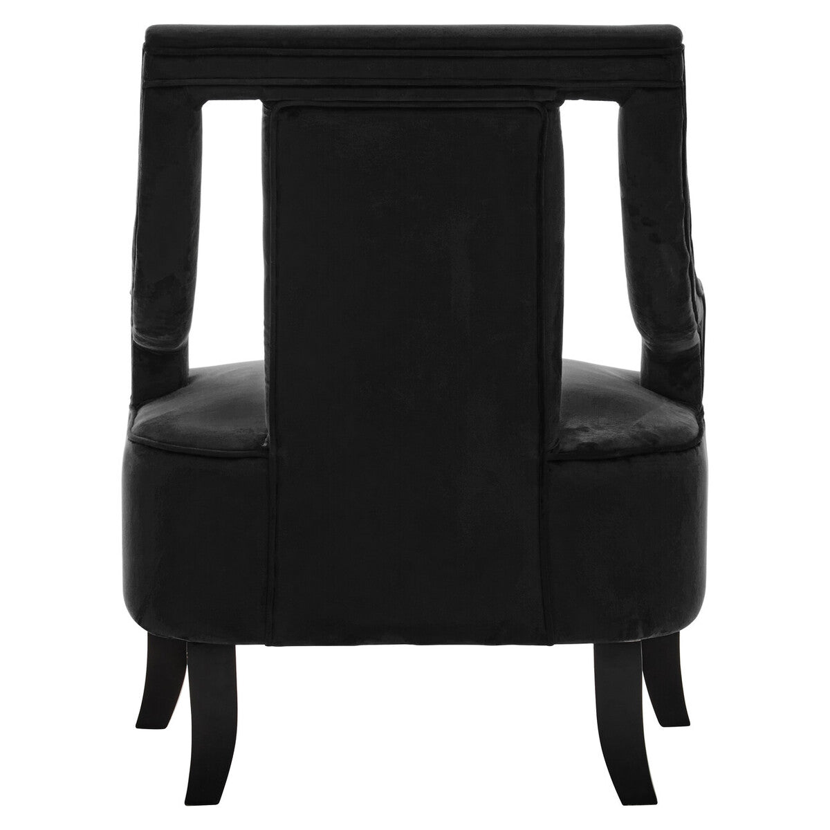 Faye Black Velvet Chair with Wooden Legs
