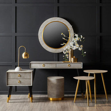 Cadio Shagreen Effect Round Stool