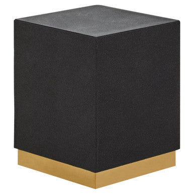 Cardoba Square Black Shagreen Effect Side Table and Stool