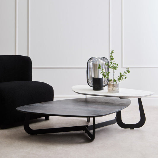 Imperia 2 Tier Large Asymmetrical Ceramic Coffee Table