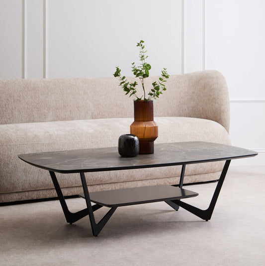 Imperia Grey Ceramic Marble Effect Coffee Table