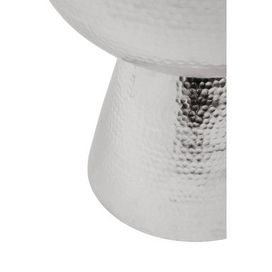 Jaipur Black Wood and Metal Stool with Silver Metal Base