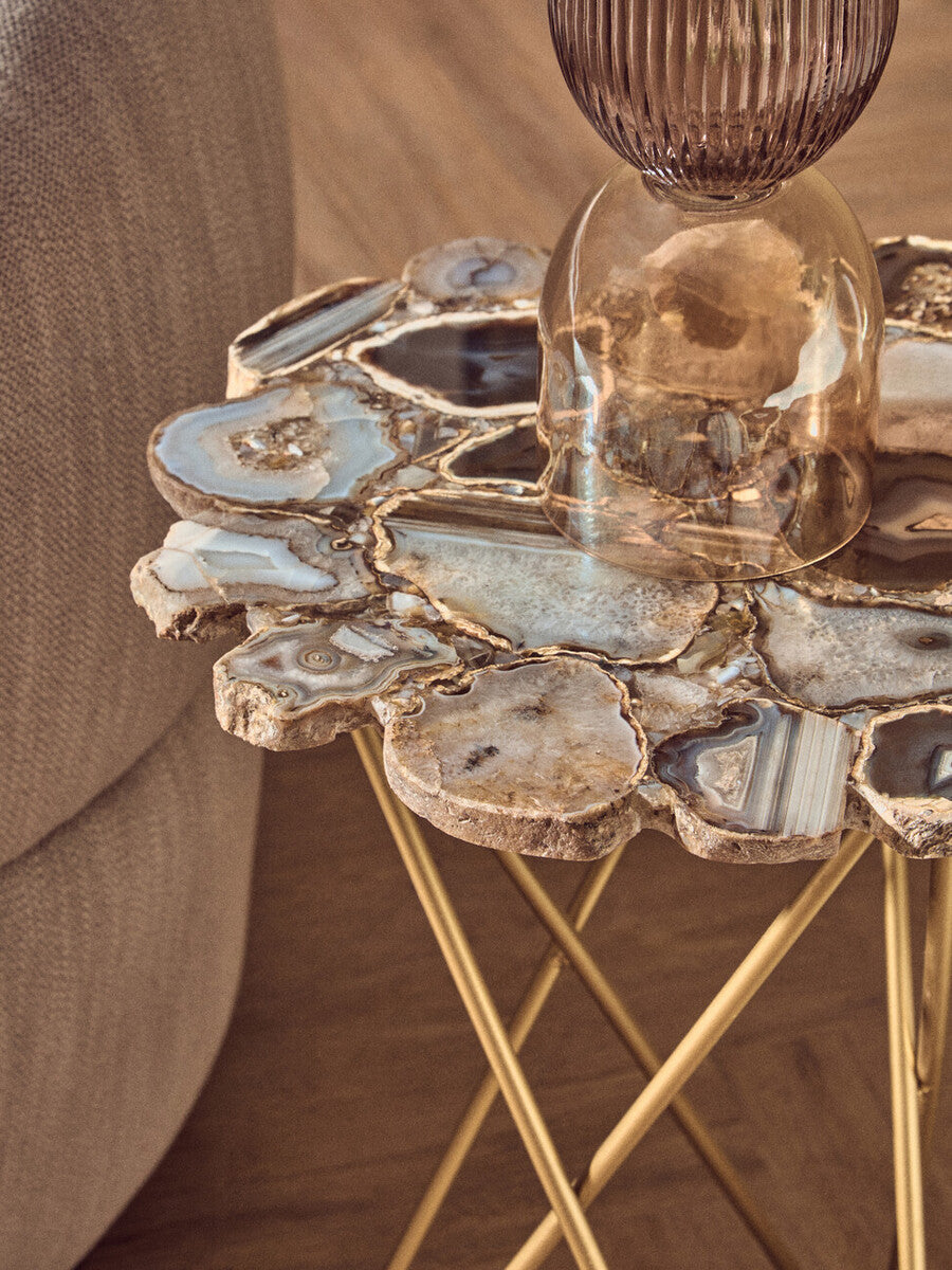 Jaipur Side Table with Agate Top