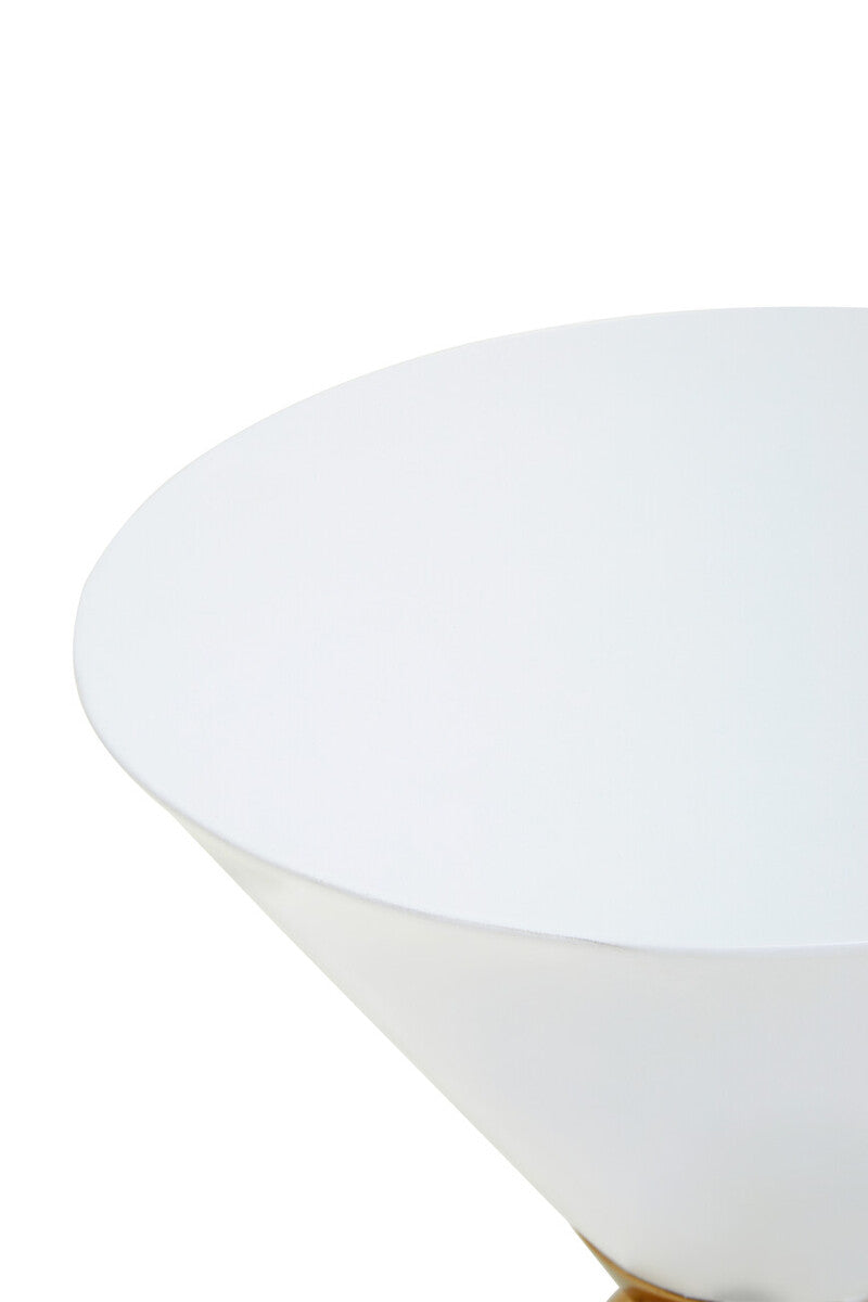 Jaipur White And Gold Finish Side Table
