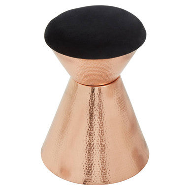 Jaipur Black Velvet Stool with Padded Seat