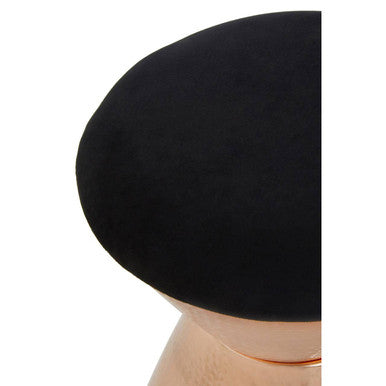 Jaipur Black Velvet Stool with Padded Seat
