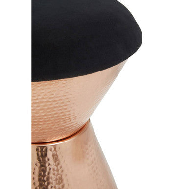Jaipur Black Velvet Stool with Padded Seat