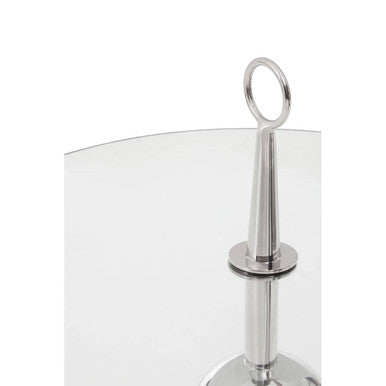 Oria Clear Glass Stainless Steel Silver Frame Side Table