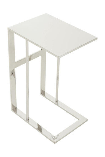 Silver Square Side Table in Stainless Steel | Oria