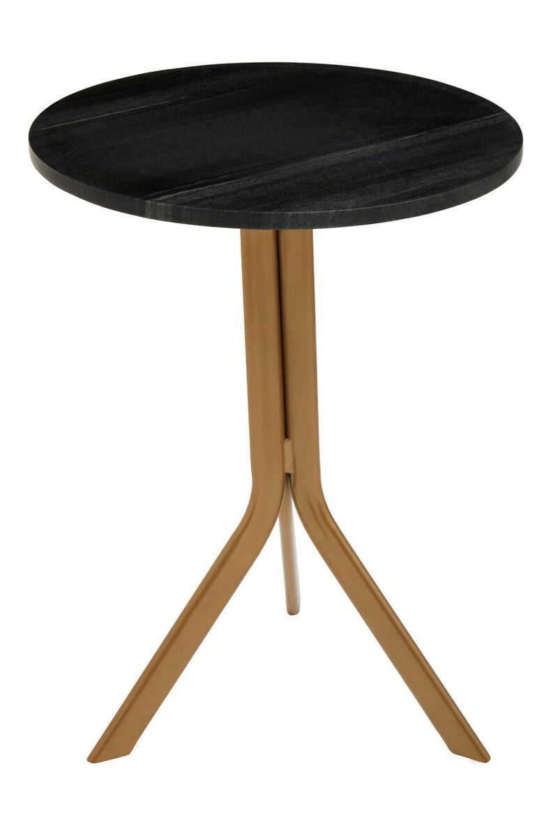 Varana Round Black Marble Top Table