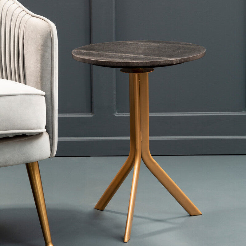 Varana Round Black Marble Top Table