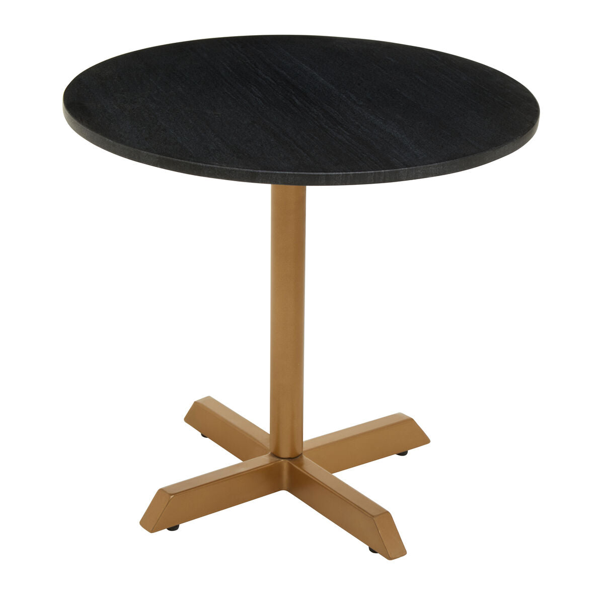 Varana Black Marble and Gold Finish Base Side Table