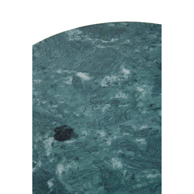 Green Marble Round Top Side Table with Sleek Cage Style Gold Metal Frame | Mandoli